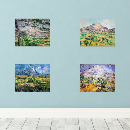 Paul Cezanne - Mont Sainte-Victoire-selectie Muurkunst Sets (Houten vloer)