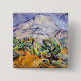 Paul Cezanne - Mont Sainte-Victoire, Tholonet Road Vierkante Button 5,1 Cm