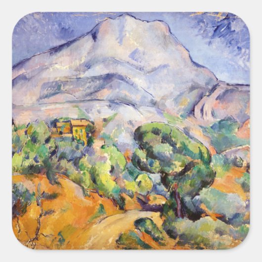 Paul Cezanne - Mont Sainte-Victoire, Tholonet Road Vierkante Sticker (Voorkant)