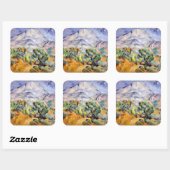Paul Cezanne - Mont Sainte-Victoire, Tholonet Road Vierkante Sticker (Vel)