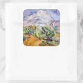 Paul Cezanne - Mont Sainte-Victoire, Tholonet Road Vierkante Sticker (Tas)