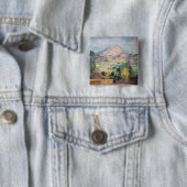 Paul Cezanne - Mont Sainte-Victoire Vierkante Button 5,1 Cm (In situ)