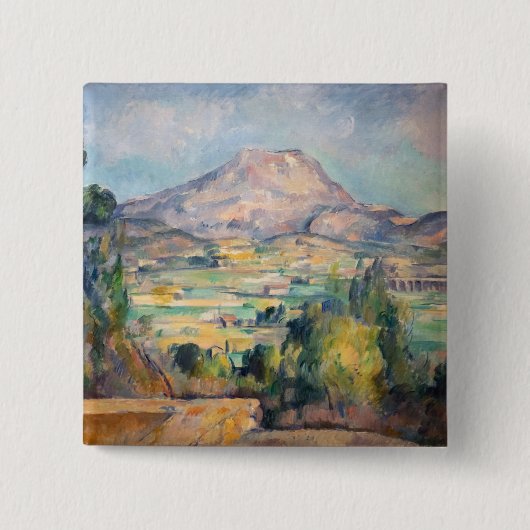 Paul Cezanne - Mont Sainte-Victoire Vierkante Button 5,1 Cm (Voorkant)