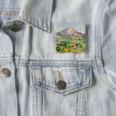 Paul Cezanne - Mont Sainte-Victoire Vierkante Button 5,1 Cm (In situ)