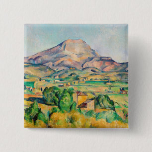 Paul Cezanne - Mont Sainte-Victoire Vierkante Button 5,1 Cm