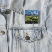 Paul Cezanne - Mont Sainte-Victoire Vierkante Button 5,1 Cm (In situ)