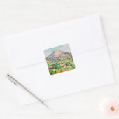 Paul Cezanne - Mont Sainte-Victoire Vierkante Sticker (Envelop)