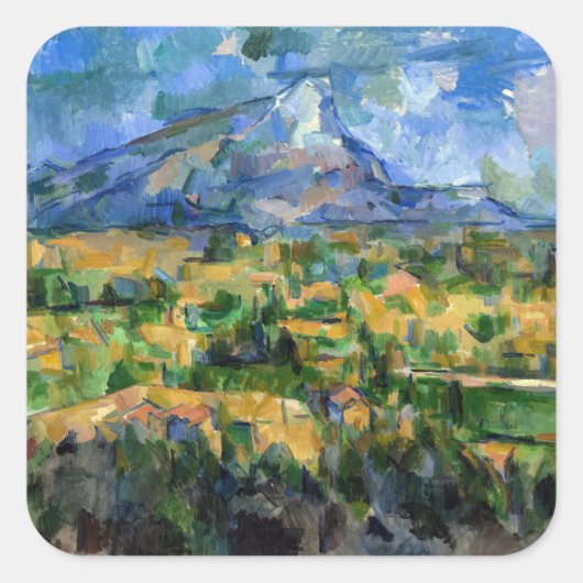 Paul Cezanne - Mont Sainte-Victoire Vierkante Sticker (Voorkant)