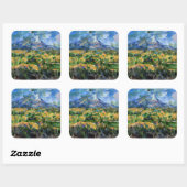 Paul Cezanne - Mont Sainte-Victoire Vierkante Sticker (Vel)