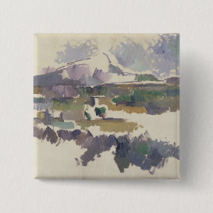 Paul Cezanne Montagne Sainte-Victoire, 1904-05 Vierkante Button 5,1 Cm