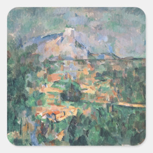 Paul Cezanne Montagne Sainte-Victoire uit Lauve Vierkante Sticker