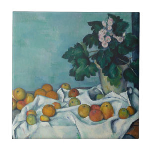 Paul Cezanne Nog steeds leven met appels en een Tegeltje