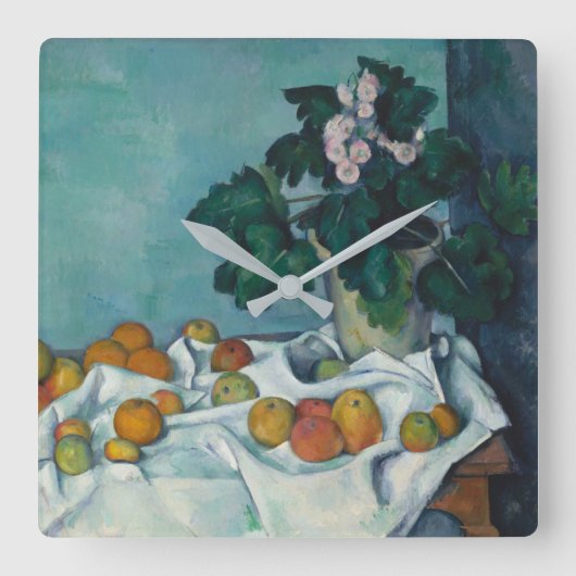 Paul Cezanne | Nog steeds leven met appels en een  Vierkante Klok (Voorkant)