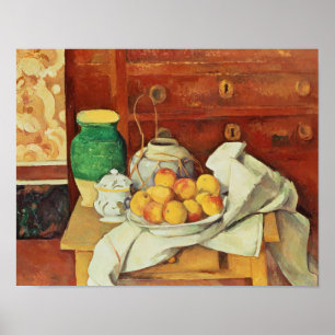 Paul Cezanne   Nog steeds leven met een borstkas, Poster