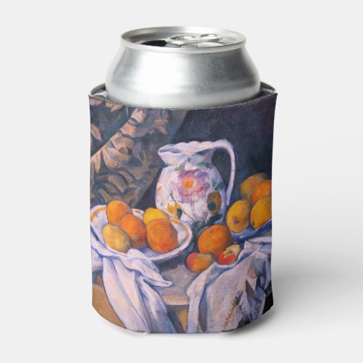 Paul Cezanne - Nog steeds leven met een gordijn Blikjeskoeler (Blikje Voorkant)
