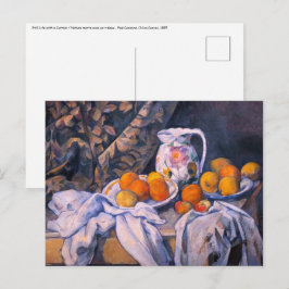 Paul Cezanne - Nog steeds leven met een gordijn Briefkaart