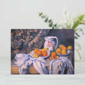 Paul Cezanne - Nog steeds leven met een gordijn Kaart (Staand voorkant)