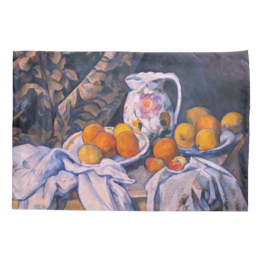 Paul Cezanne - Nog steeds leven met een gordijn Kussensloop (Achterkant)