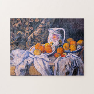 Paul Cezanne - Nog steeds leven met een gordijn Legpuzzel