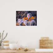 Paul Cezanne - Nog steeds leven met een gordijn Poster (Keuken)