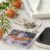 Paul Cezanne - Nog steeds leven met een gordijn Sleutelhanger (Voorkant Rechts)