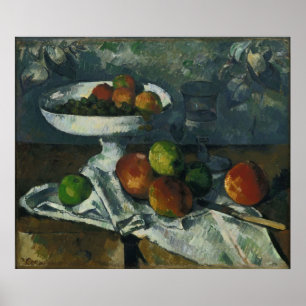 Paul Cézanne - Nog steeds leven met fruitdish Poster