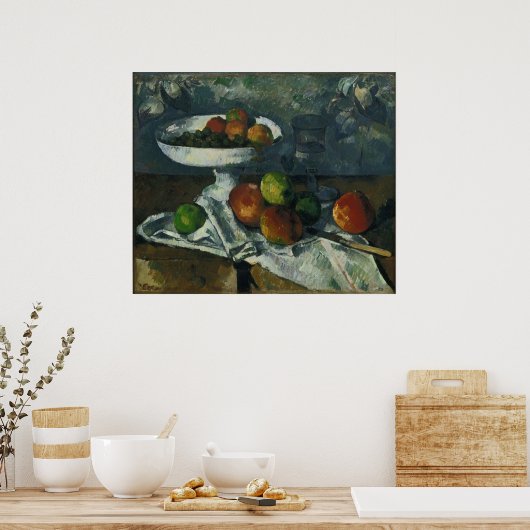 Paul Cézanne - Nog steeds leven met fruitdish Poster (Keuken)