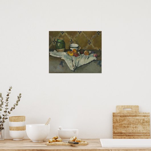 Paul Cezanne | Nog steeds leven met jar, Cup en Ap Poster (Keuken)