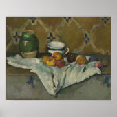 Paul Cezanne | Nog steeds leven met jar, Cup en Ap Poster (Voorkant)