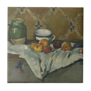 Paul Cezanne   Nog steeds leven met jar, Cup en Ap Tegeltje
