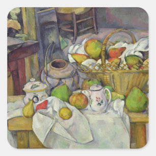 Paul Cezanne Nog steeds leven met mand, 1888-90 Vierkante Sticker