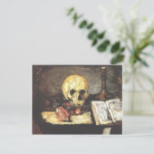 Paul Cezanne- Nog steeds leven met schedel, kaarsj Briefkaart (Staand voorkant)