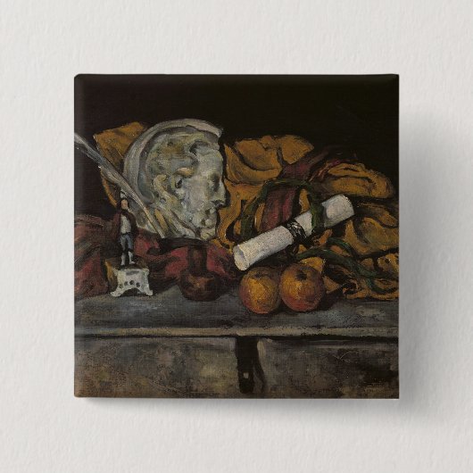 Paul Cezanne | Nog steeds leven van de opvolger va Vierkante Button 5,1 Cm (Voorkant)