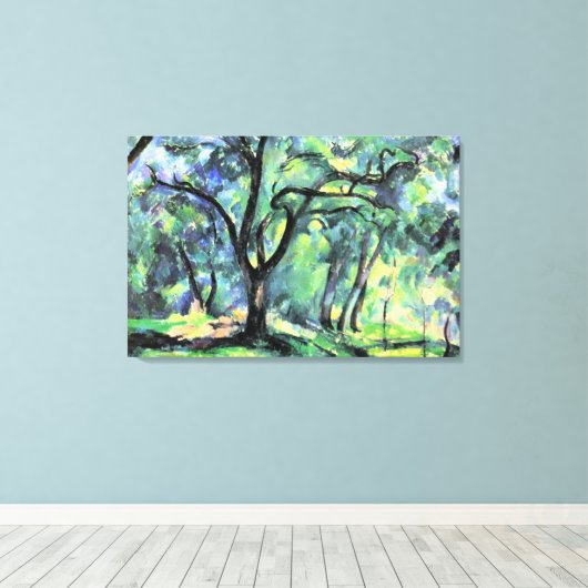 Paul Cezanne painting, Forest, Canvas Afdruk (Insitu (Houten vloer))