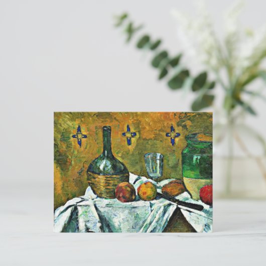 Paul Cezanne painting, Still Life with Flask Briefkaart (Staand voorkant)