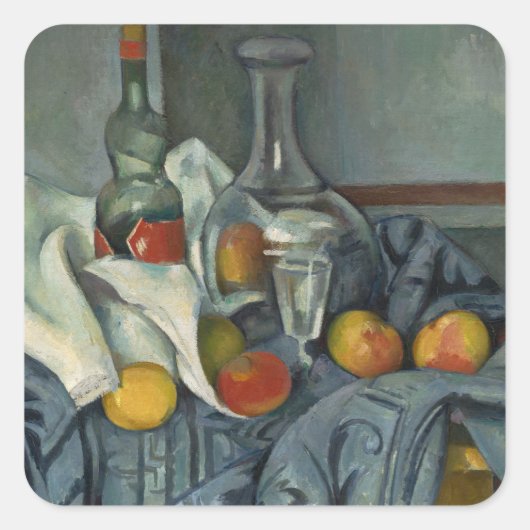 Paul Cezanne | Peppermint-fles, 1893-95 (olie) Vierkante Sticker (Voorkant)