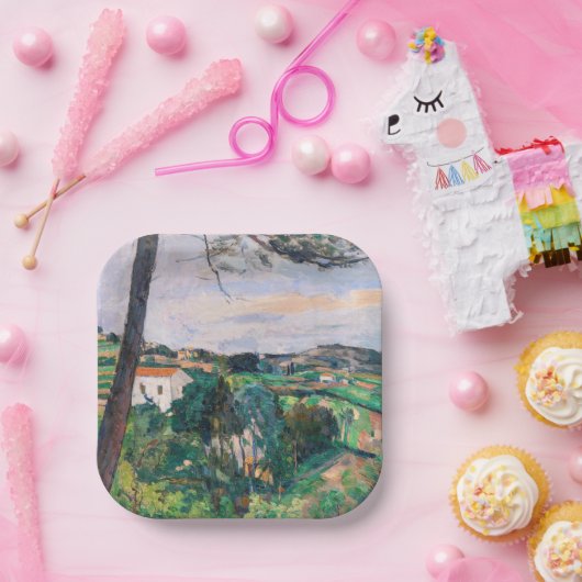 Paul Cezanne - Pijnboom in Estaque Papieren Bordje (Feest)