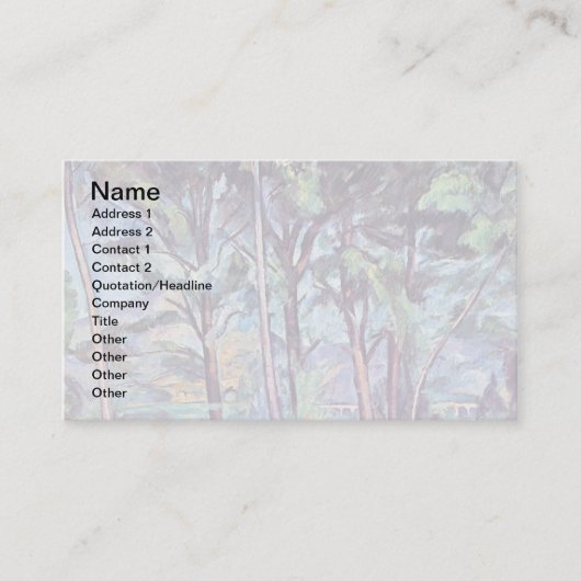 Paul Cezanne - Pines en Aqueduct Fine Art Visitekaartje (Voorkant)