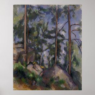 Paul Cézanne - Pines en Rocks Poster
