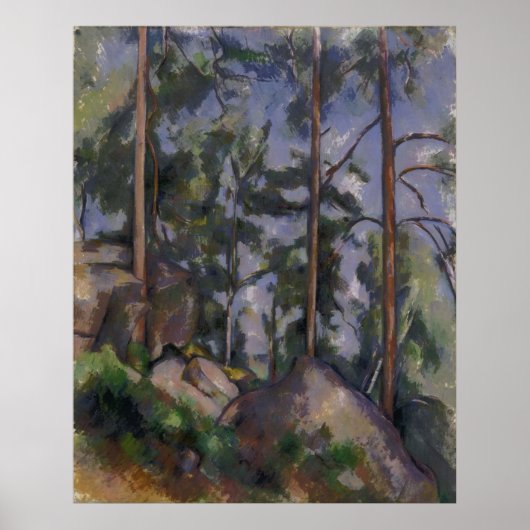 Paul Cézanne - Pines en Rocks Poster (Voorkant)