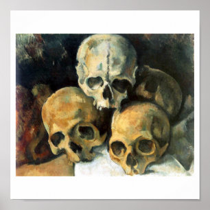 Paul Cézanne, Piramide of Skulls 1901 fijne kunst Poster