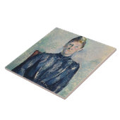 Paul Cezanne | Portret van Madame Cezanne, c.1890  Tegeltje (Zijkant)