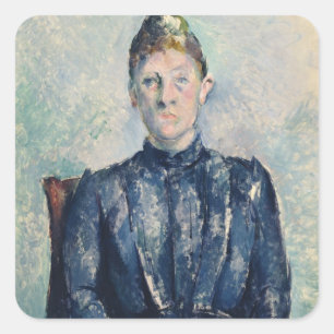 Paul Cezanne Portret van Madame Cezanne, c.1890 Vierkante Sticker
