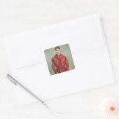Paul Cezanne | Portret van Madame Cezanne Vierkante Sticker (Envelop)