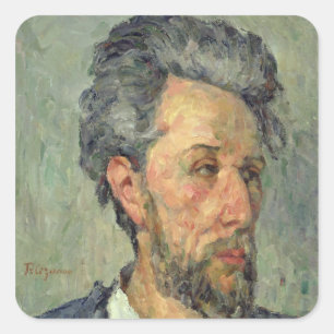 Paul Cezanne Portret van Victor Chocquet, 1876-7 Vierkante Sticker