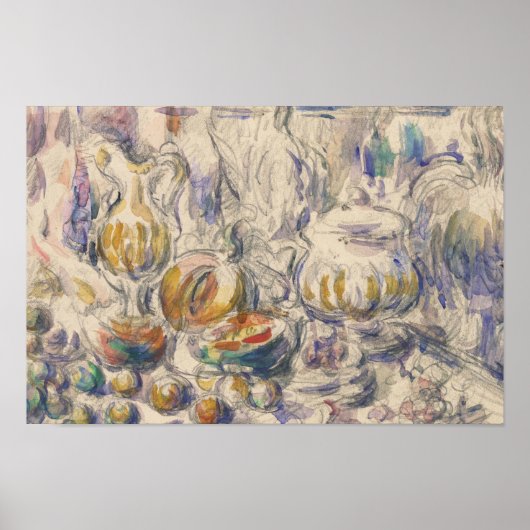 Paul Cezanne - Pot en Soup Tureen Poster (Voorkant)