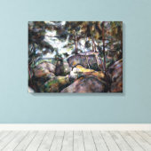 Paul Cezanne Rocks in het bos Canvas Afdruk (Insitu (Houten vloer))