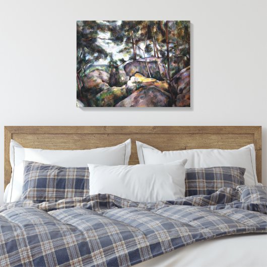 Paul Cezanne Rocks in het bos Canvas Afdruk (Insitu (Slaapkamer))