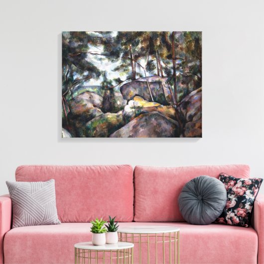 Paul Cezanne Rocks in het bos Canvas Afdruk (Insitu (Woonkamer))