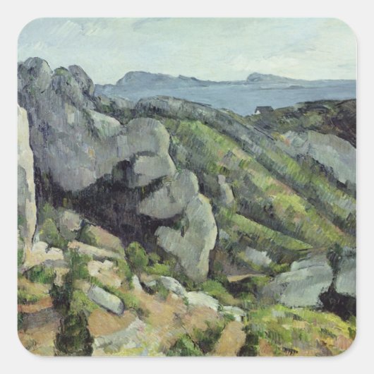 Paul Cezanne | Rocks te L'Estaque, 1879-82 Vierkante Sticker (Voorkant)
